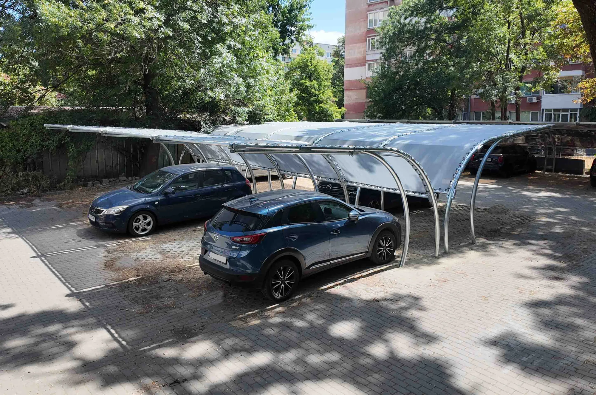 Carport.bg — монтиран автомобилен навес модел OVAL
