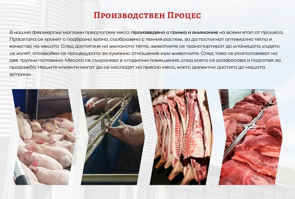 Малък чардак — секция Производствен процес