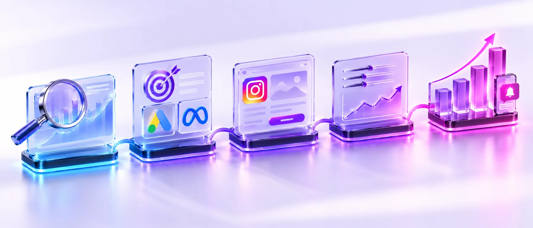 The five steps of the process &mdash; analysis, strategy, execution, optimization and growth &mdash; connected into one system