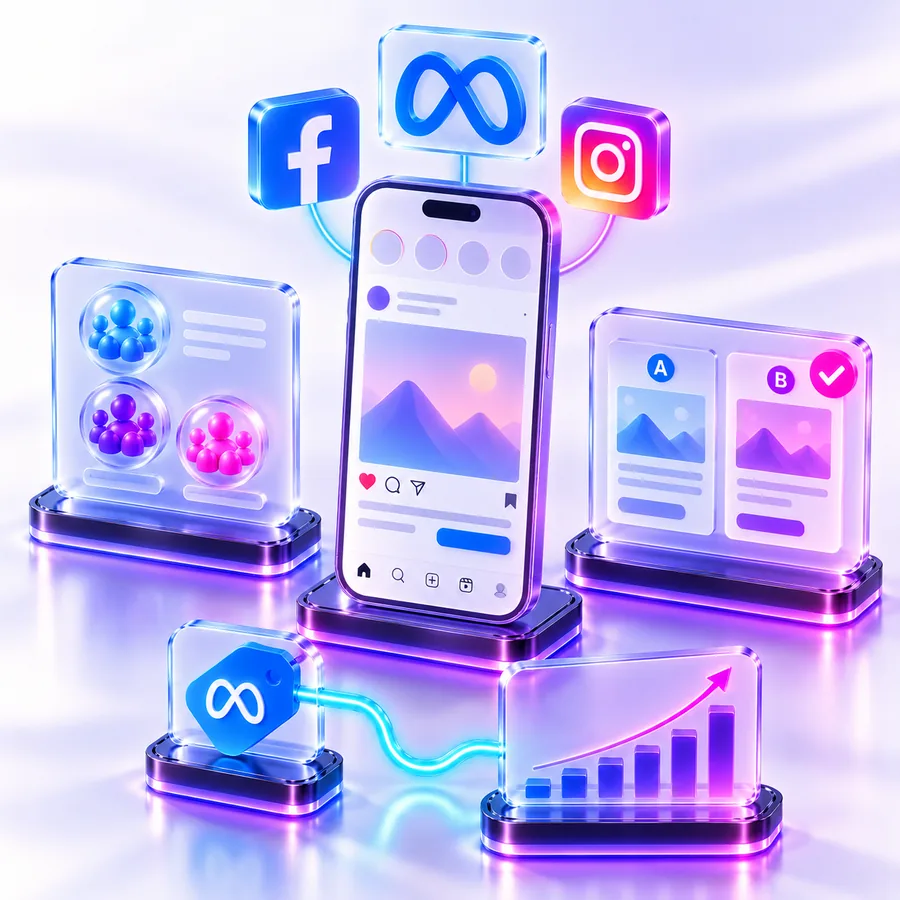 Какво включва Facebook и Instagram рекламата — аудитории, спонсориран пост, A/B тест на креативи и Meta Pixel с растяща конверсия